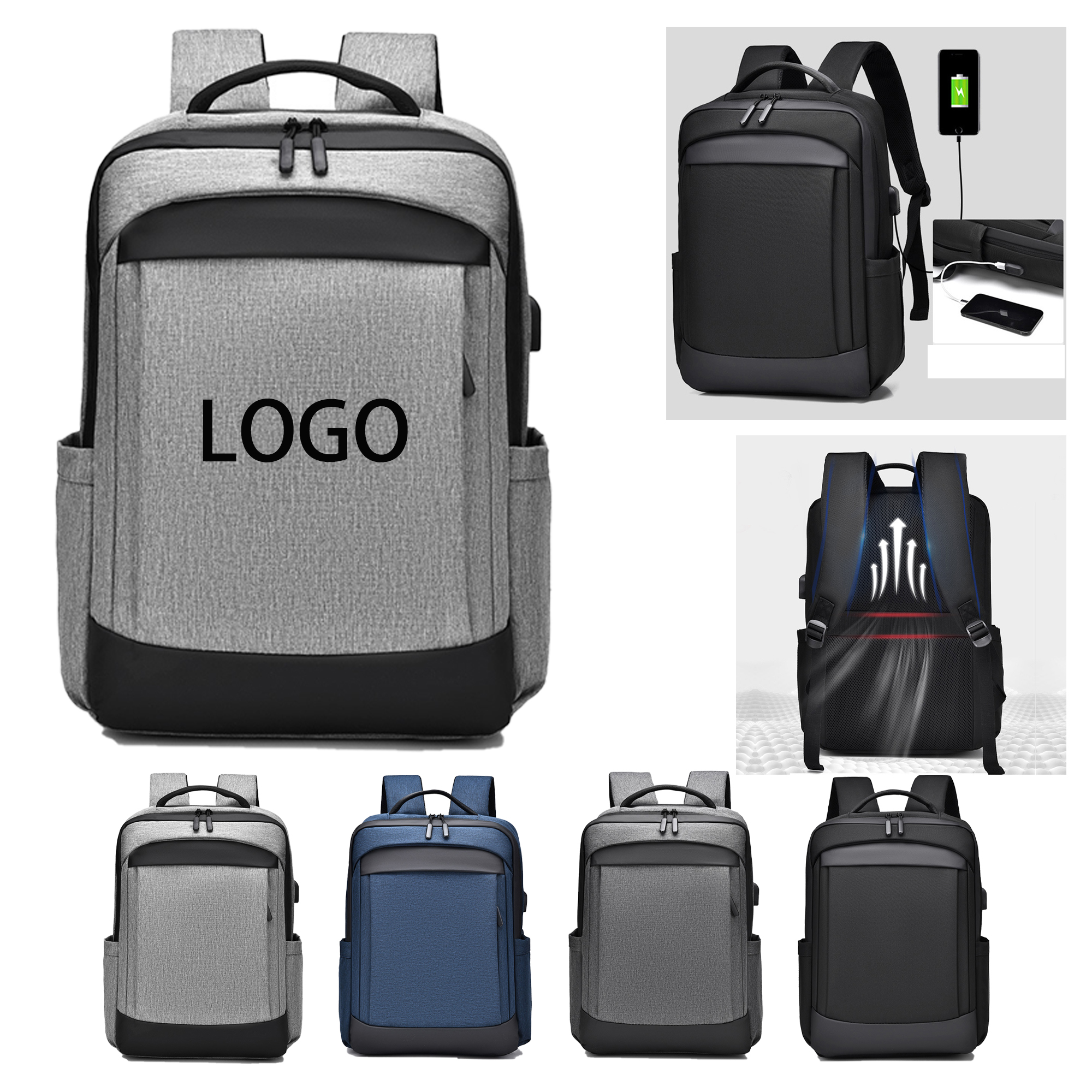 Secure and Water-resistant USB-Enabled Business Laptop Bag