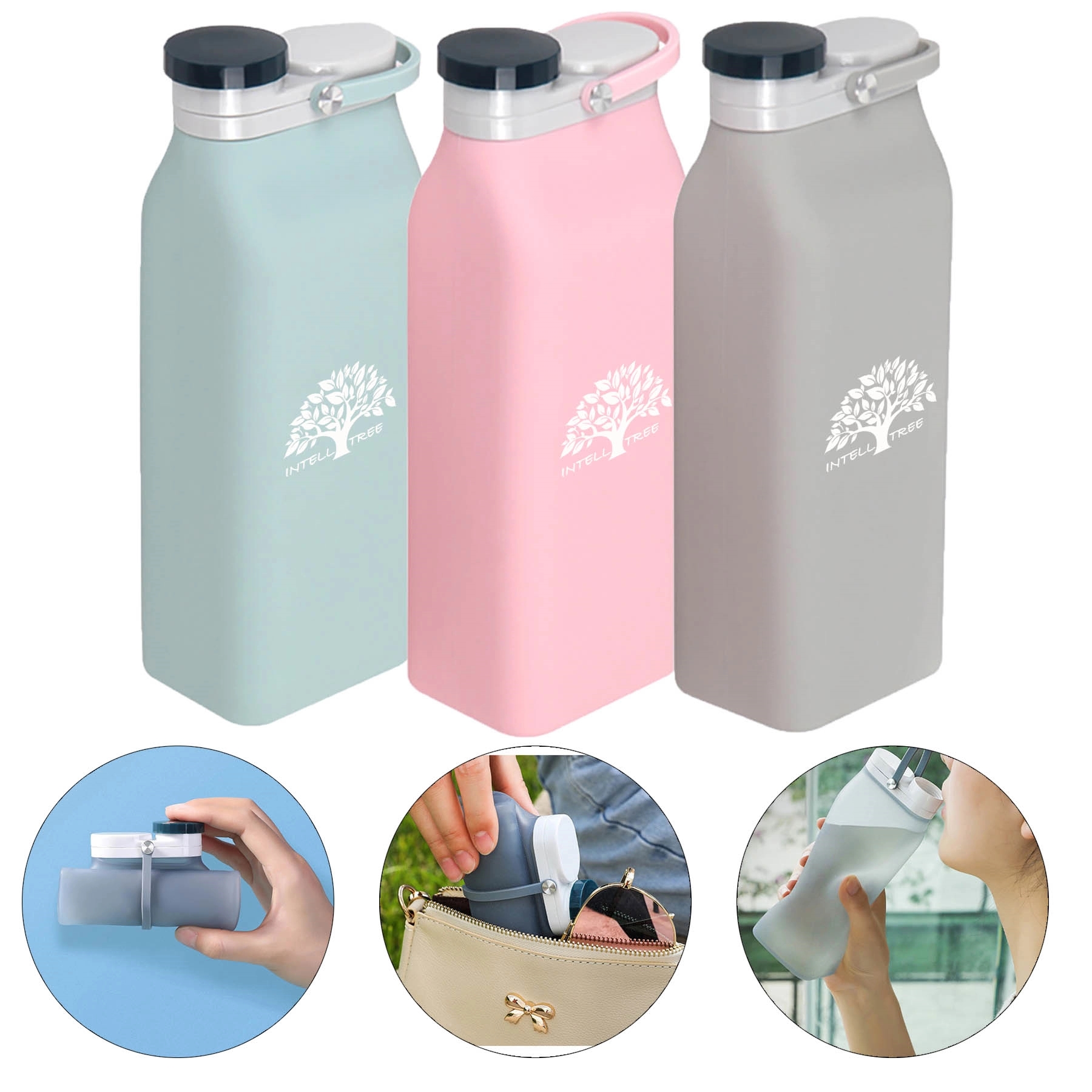 20oz Collapsible Silicone Water Bottle