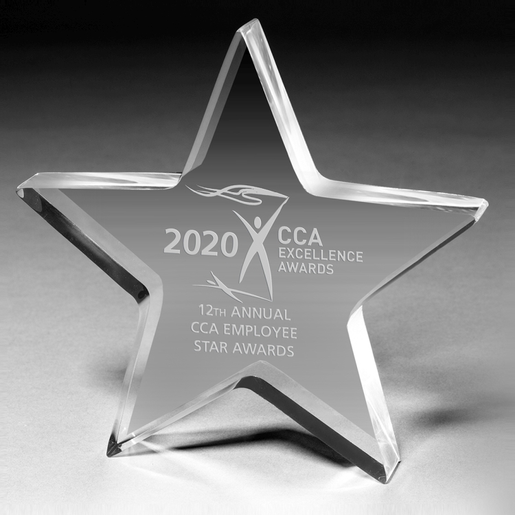 1/2" Star Acrylic Paperweight - 5" x 5" x 1/2" -2412L (Laser) 9