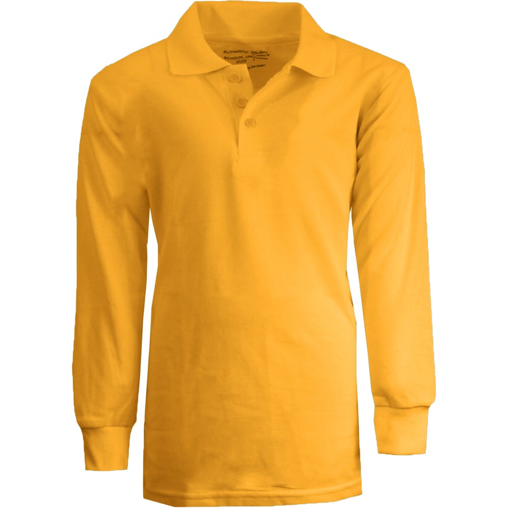 Boys' Uniform Polo Shirts - Sizes 4 - 7 Gold Long Sleeve 3
