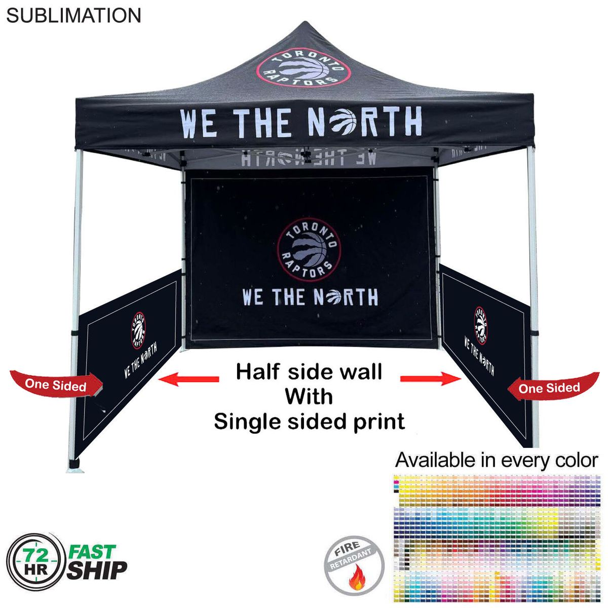 fiel 72 Hr Fast Ship - Half Side Wall for 10x10 Tent Kit Sublimated Single Sided Print #SU771-3