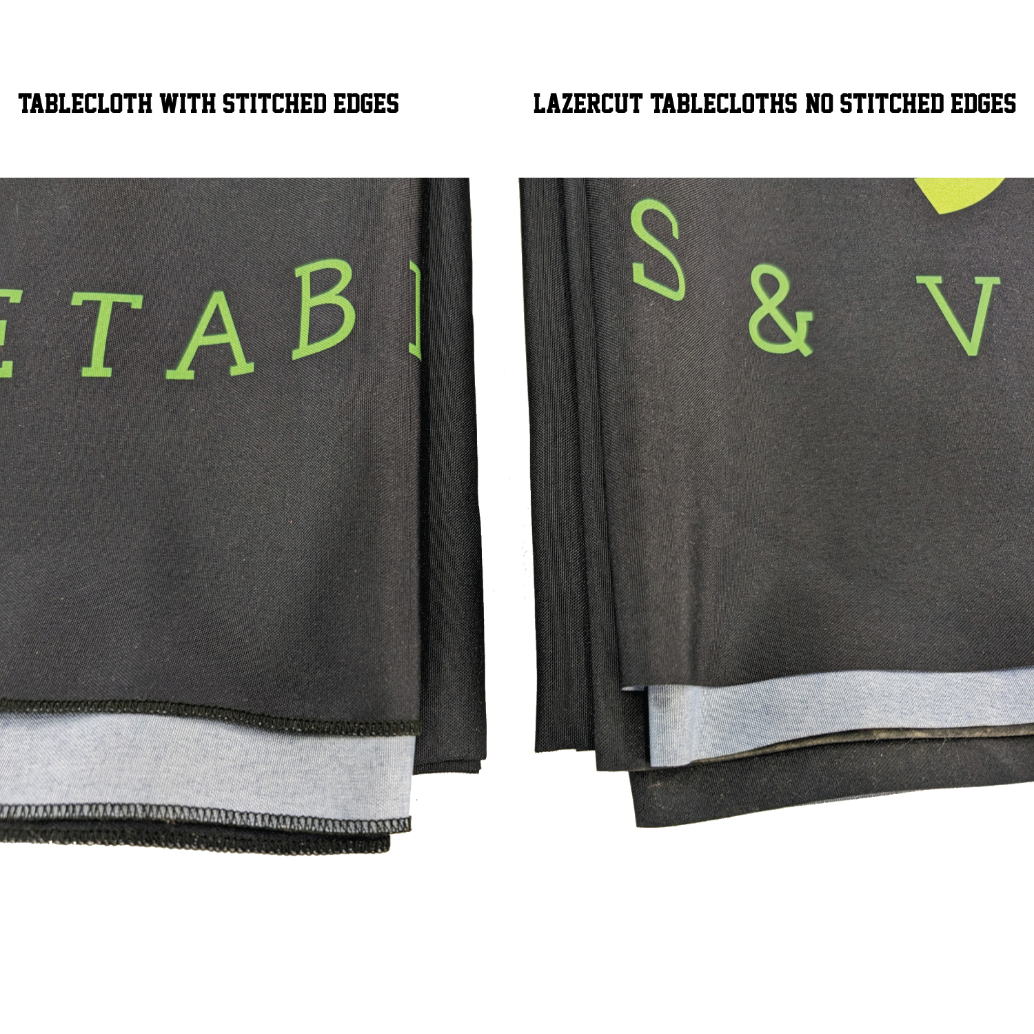 24Hr Express Ship - 8' LazerCut 3-Sided PREMIUM Sublimated Tablecloth, Drape Style, Open Back 5