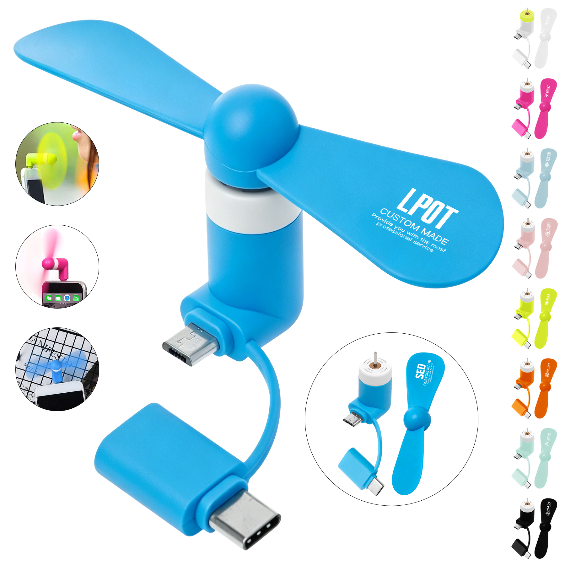 Mini Three-In-One Mobile Phone Fan