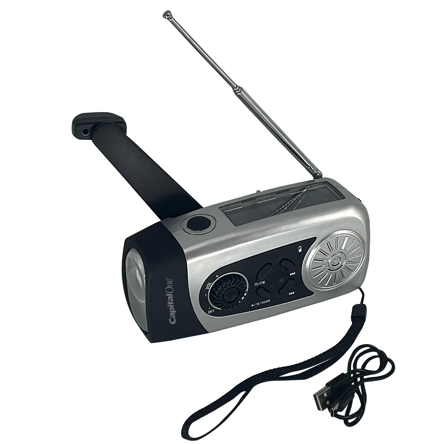 Dynamo Solar AM-FM Radio/Flashlight w/ USB 8