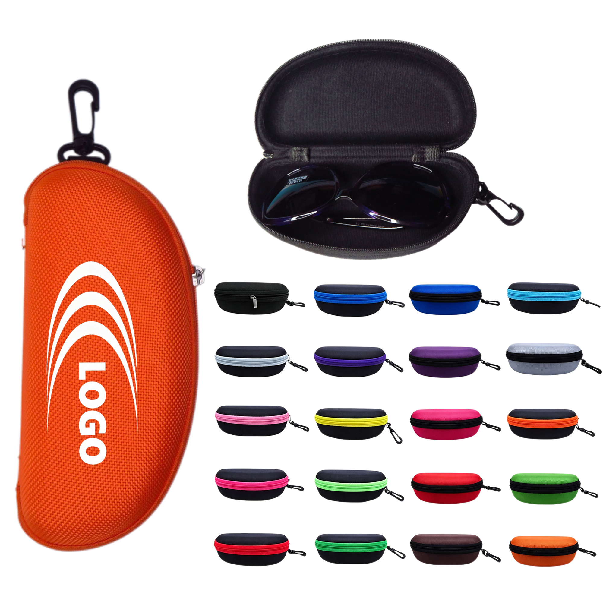 Portable Zipper Eyeglass Case with Clip 2