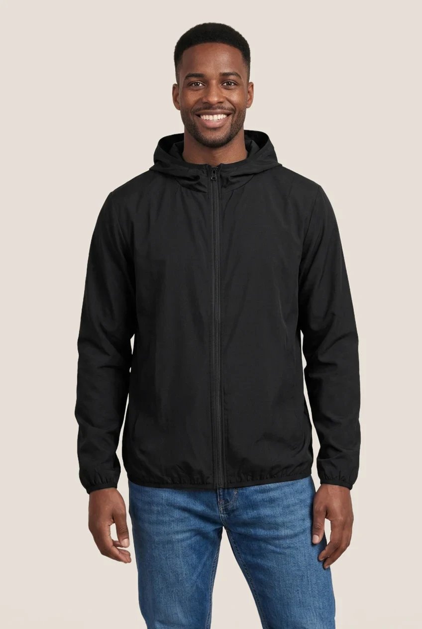 Windbreaker hooded jacket