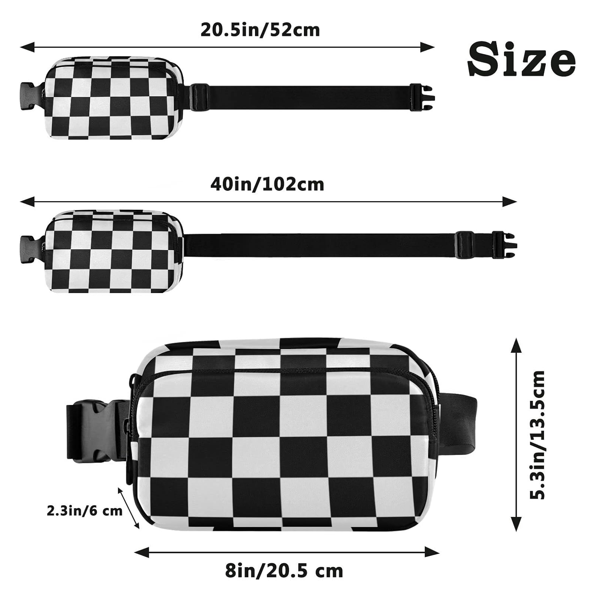 Checkered Pattern Fanny Pack 6