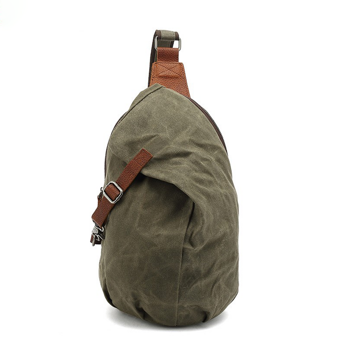 Men's Sling Backpack Waxed Canvas Crossbody Bag