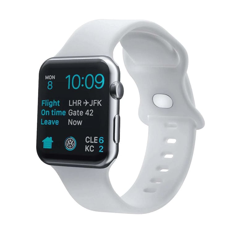 Apple Watch Bands - White Silicone 42mm/44mm/45mm Face 3