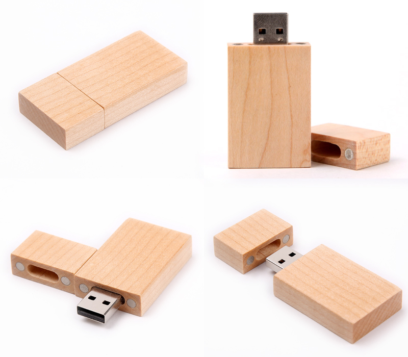 Rectangular Wooden USB Flash Drives with Magnetic Closure 19