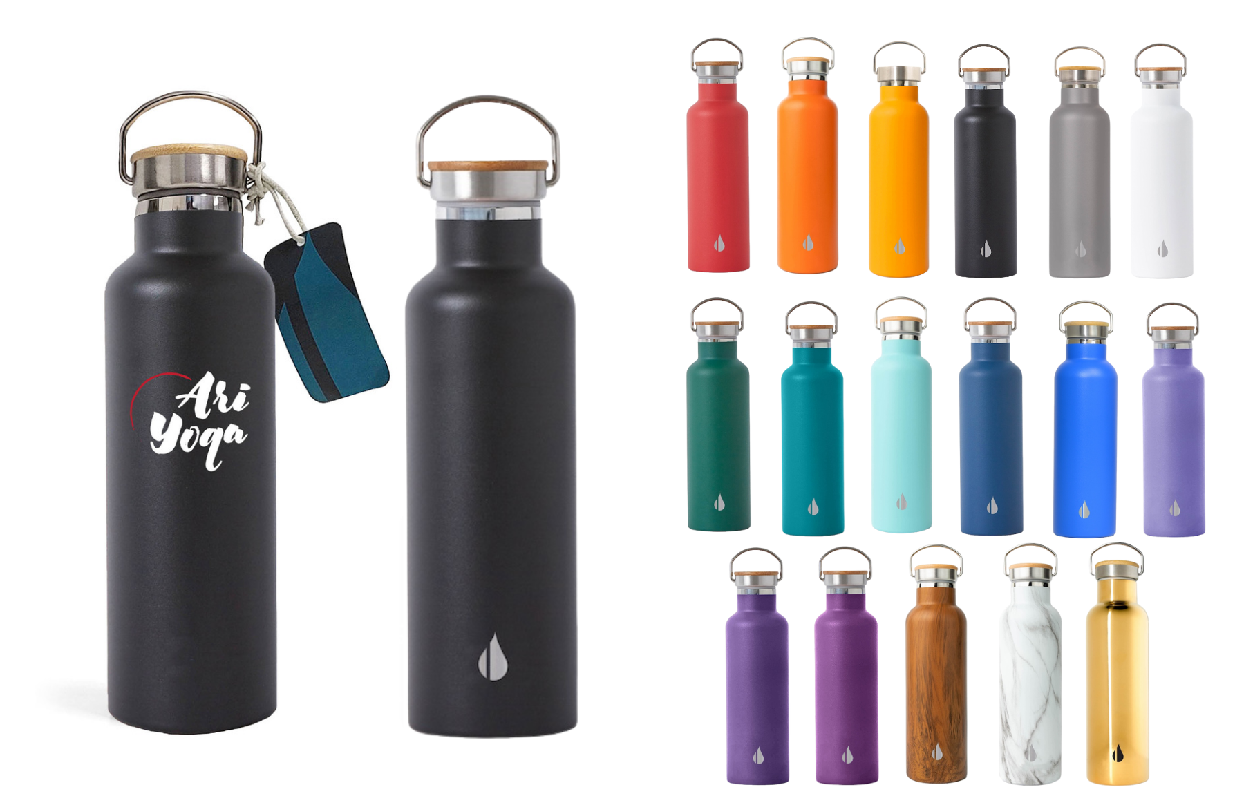 Elemental® Classic 25oz Stainless Steel Water Bottle - Vacuum Double Walled Insulated - Leak Free, custom water bottle with logo imprint 32