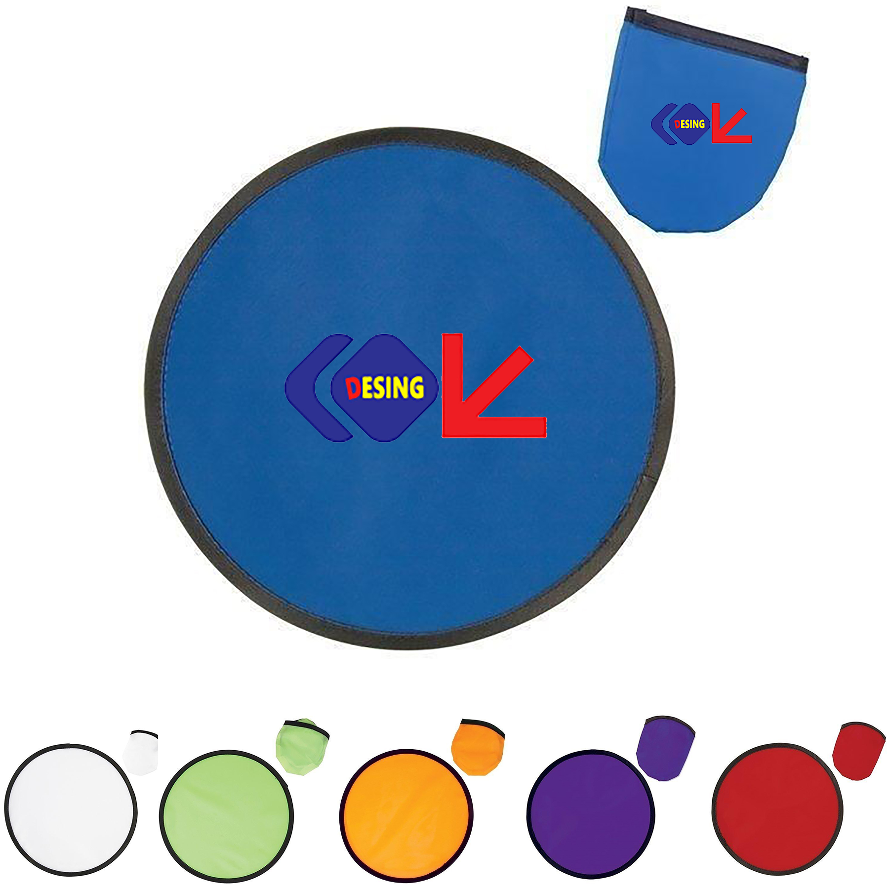 MOQ 100 pcs 10" Folding Flying Disc w/Pouch