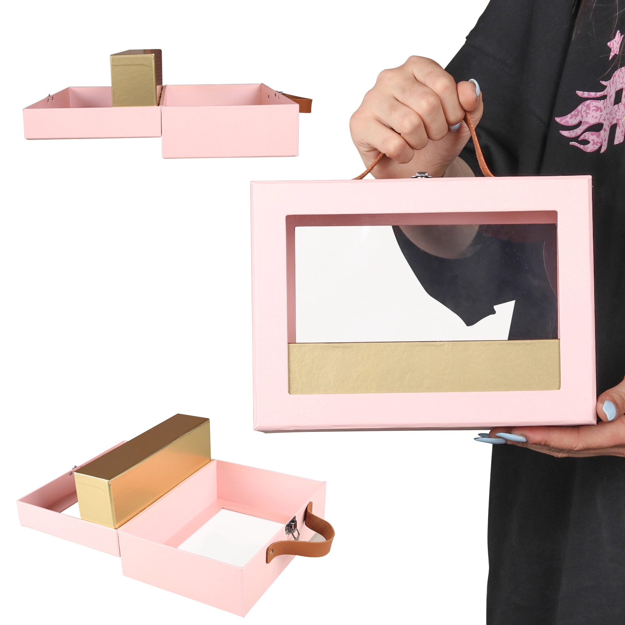 9"x6"x4" Large Square Gift Box With Window 9