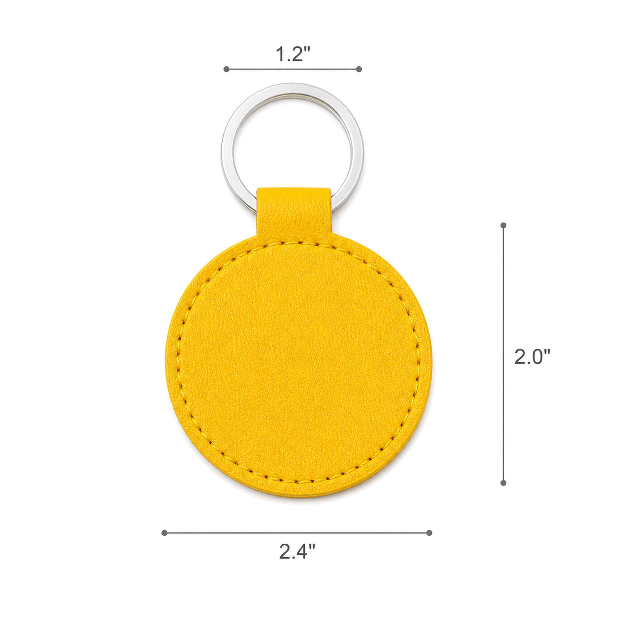 Round PU Keychain with Split Ring 3
