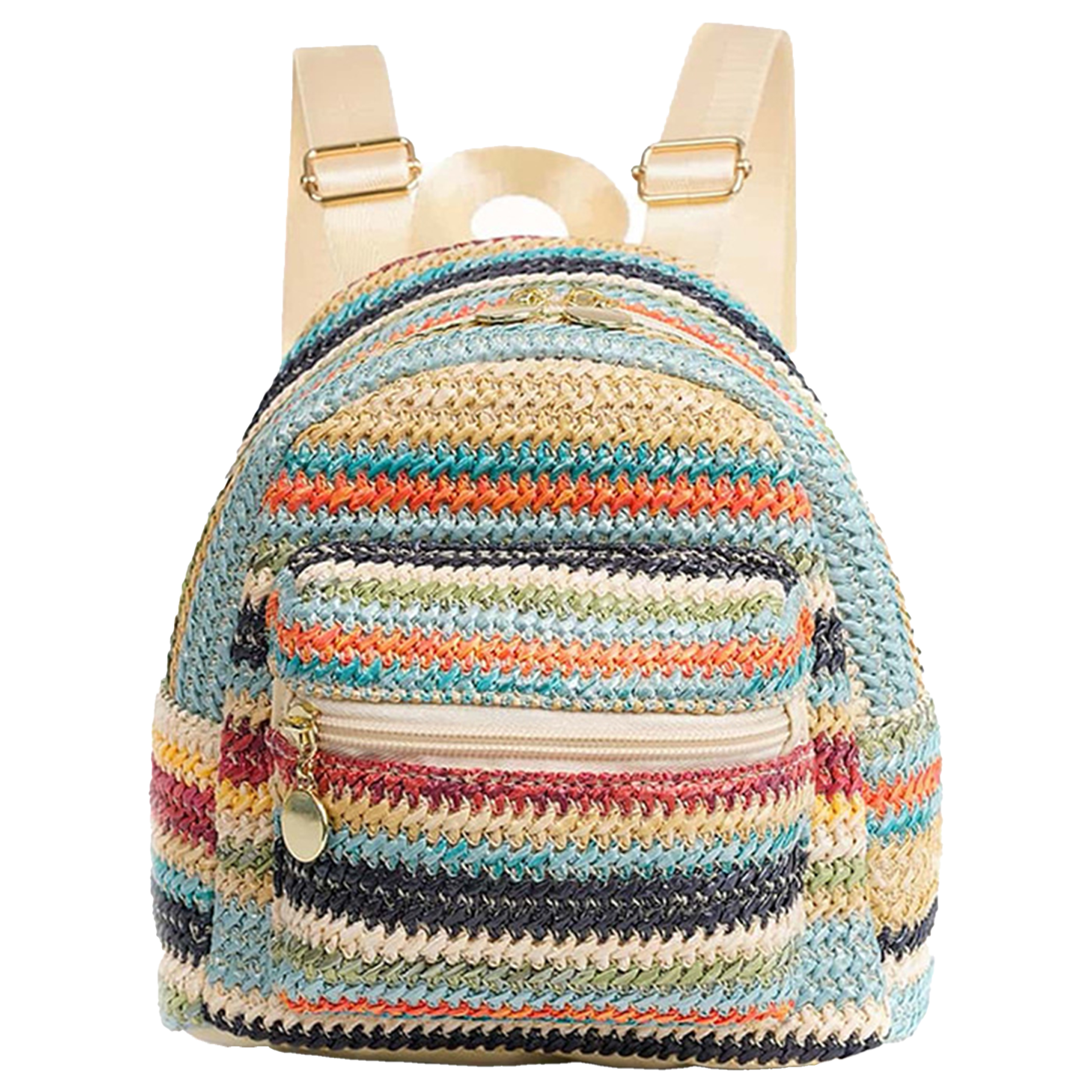 Jute Double Zipper Personalized Backpack 14