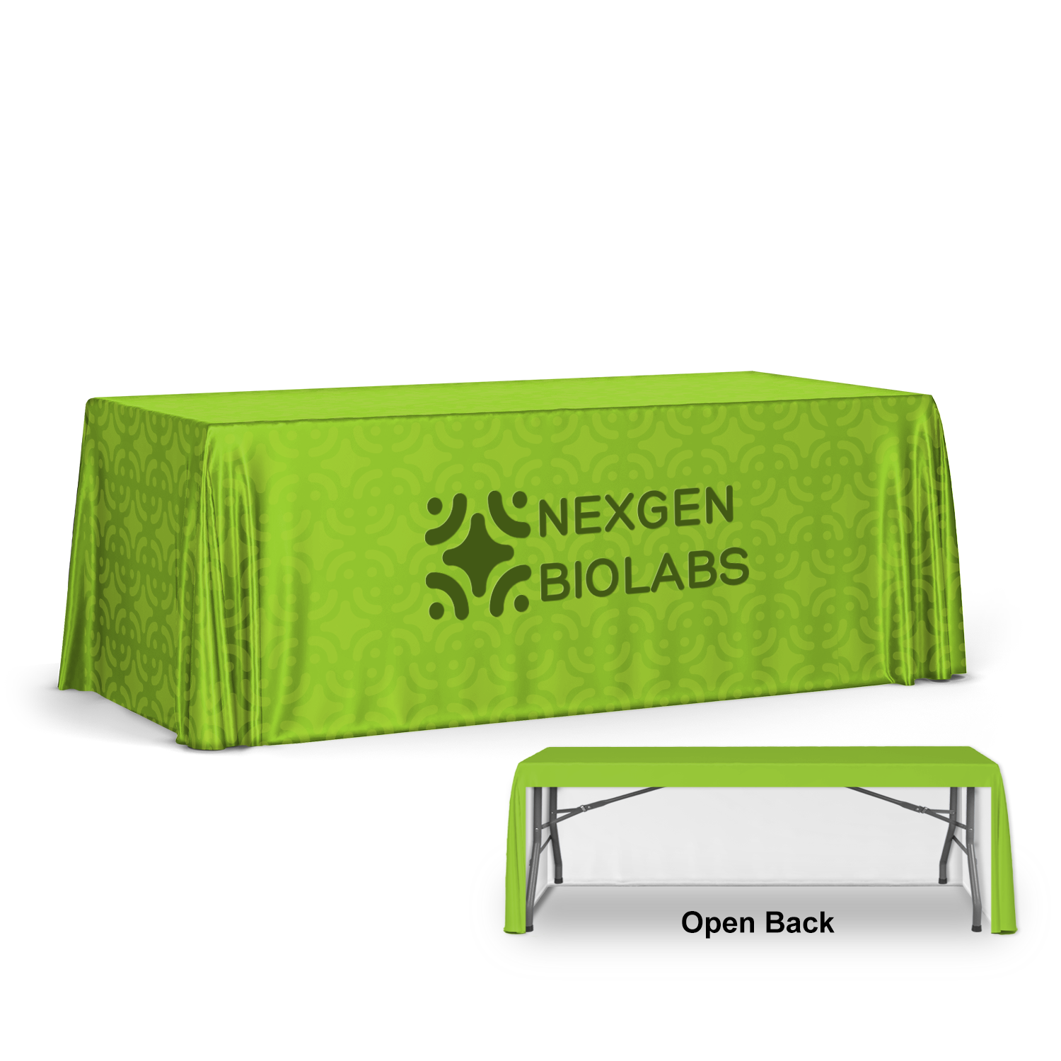 Eco-Poly 8' Table Cover Throw, Open Back 4