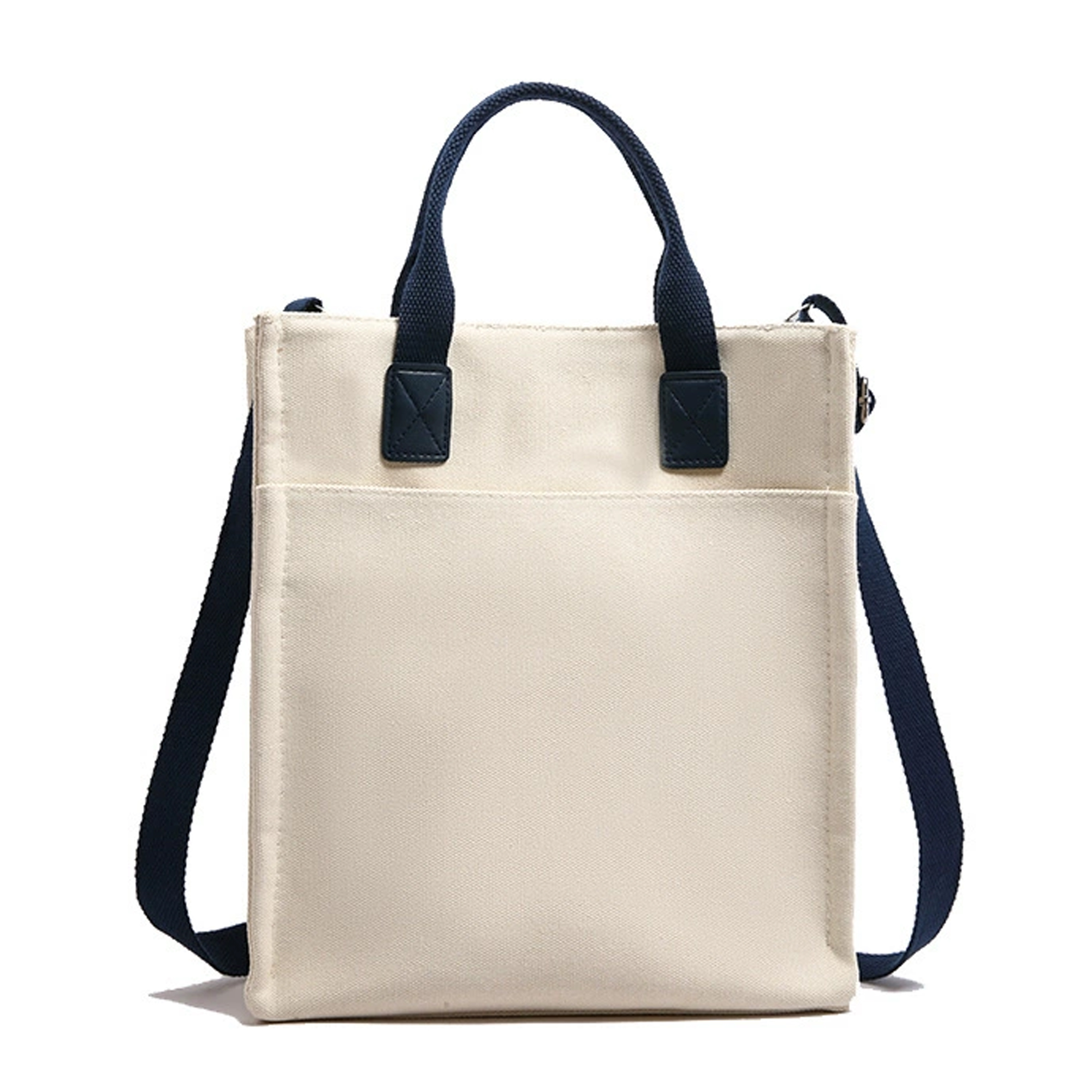 Natural Cotton Canvas Recycled Grocery Tote Shoulder Bag, custom tote bag with logo imprint 5