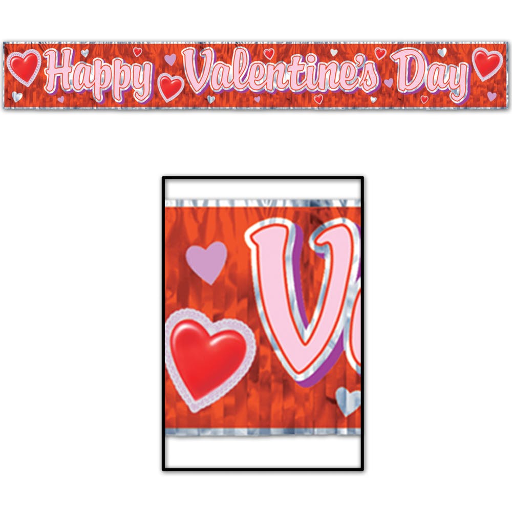 Happy Valentine's Day Fringe Banners - 8" x 5' 2