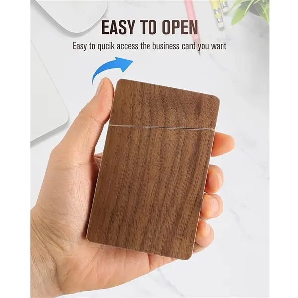 Premium Wooden Business Card Holder for Office, School and Events 5