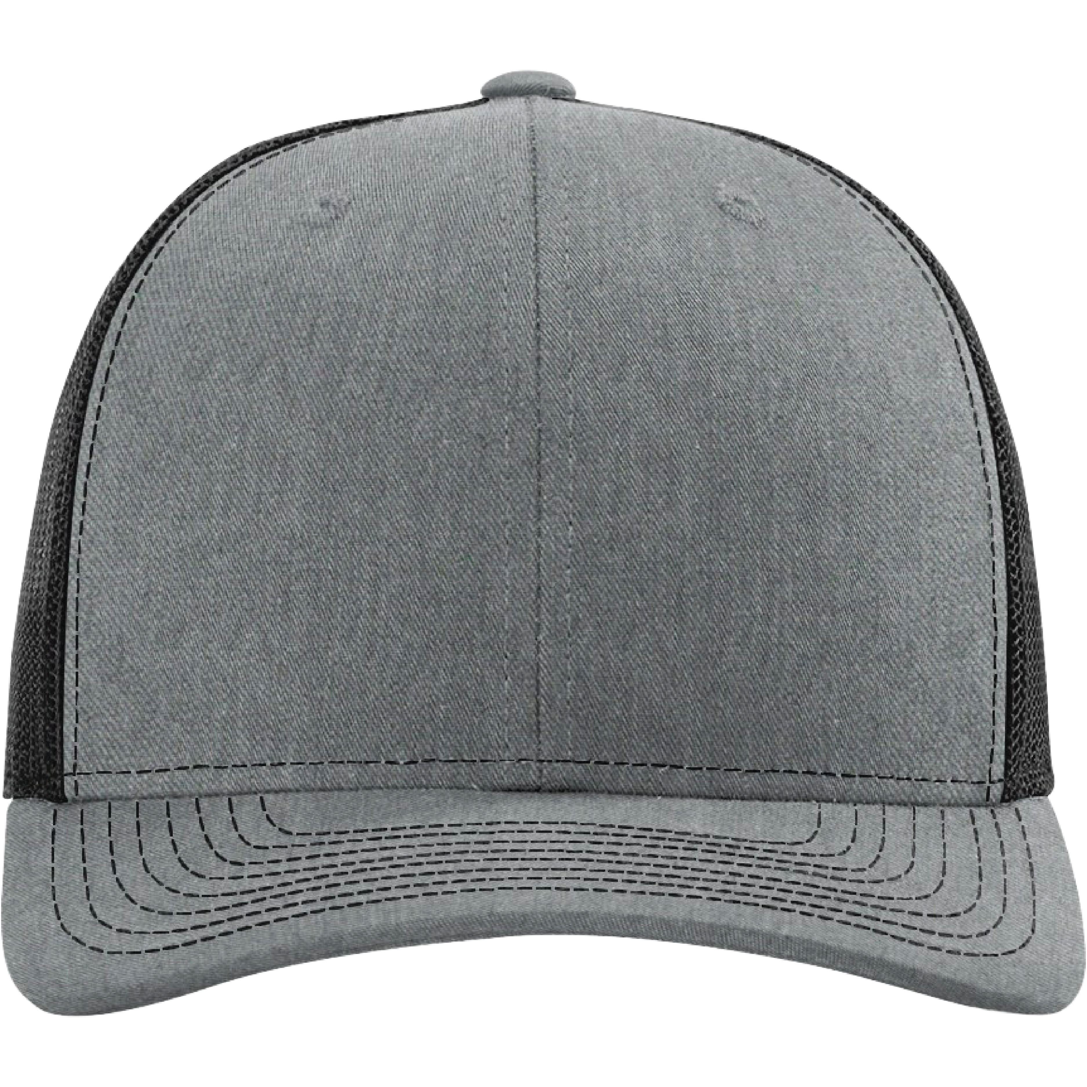 Richardson 112 6-Panel Snapback Trucker Hat w/Leatherette Adhesive Patches or Embroidery 496