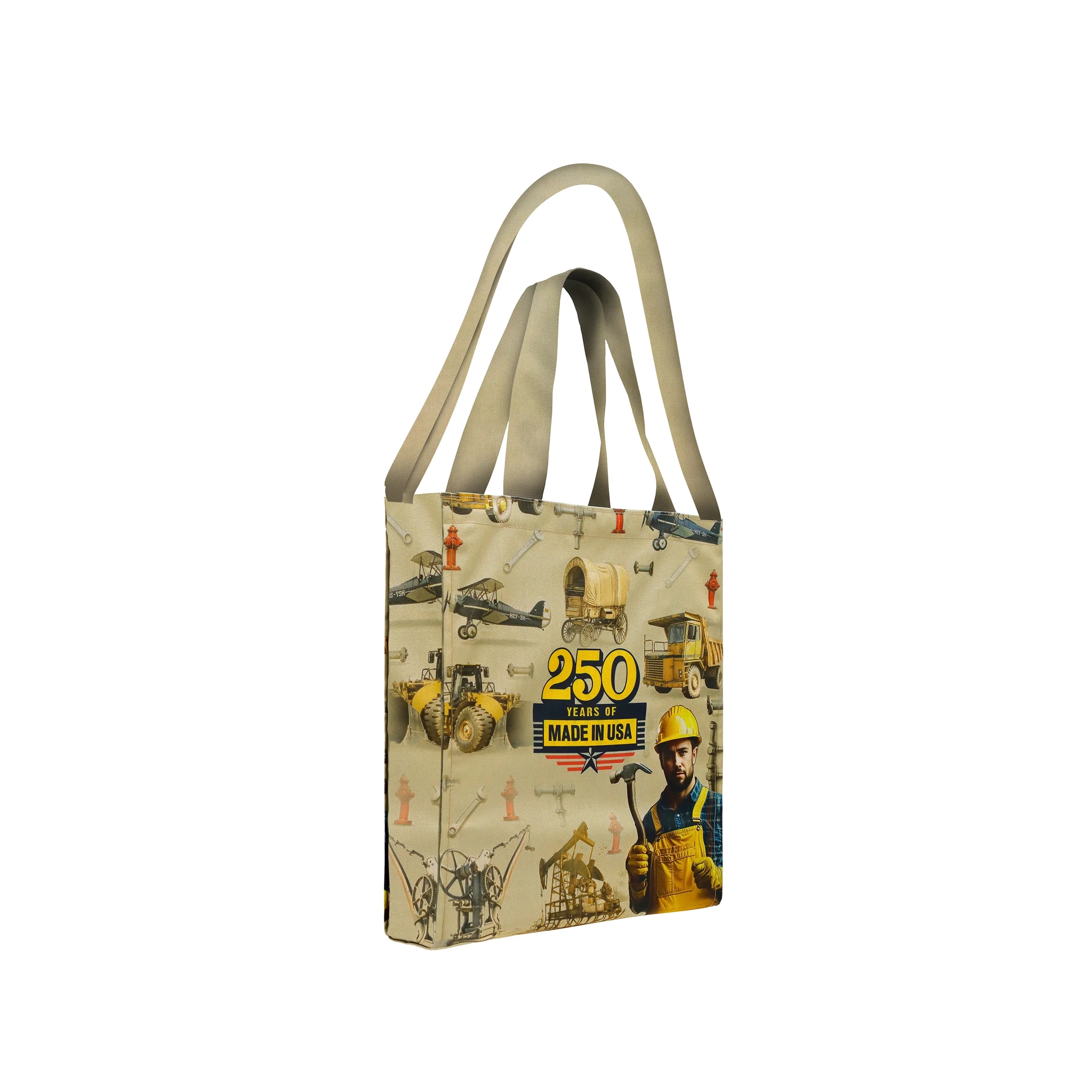 Union/USA Made Printed Strap Full Bleed Pocket Tote