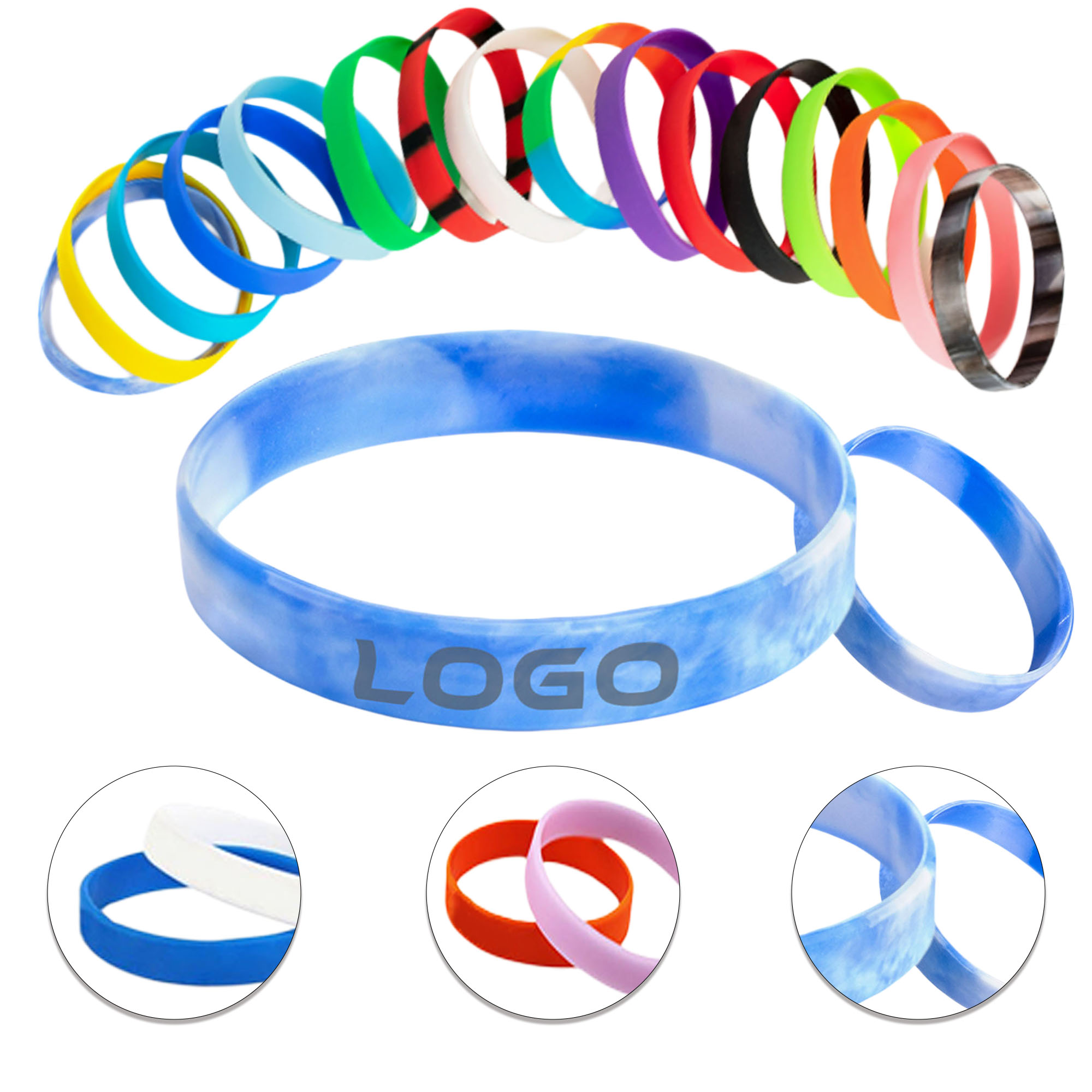 Multi Color Solid Silicone Wristbands 2