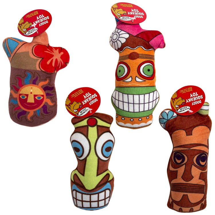 Dog Tiki Drink Chew Toys - Squeaker Enclosed 3