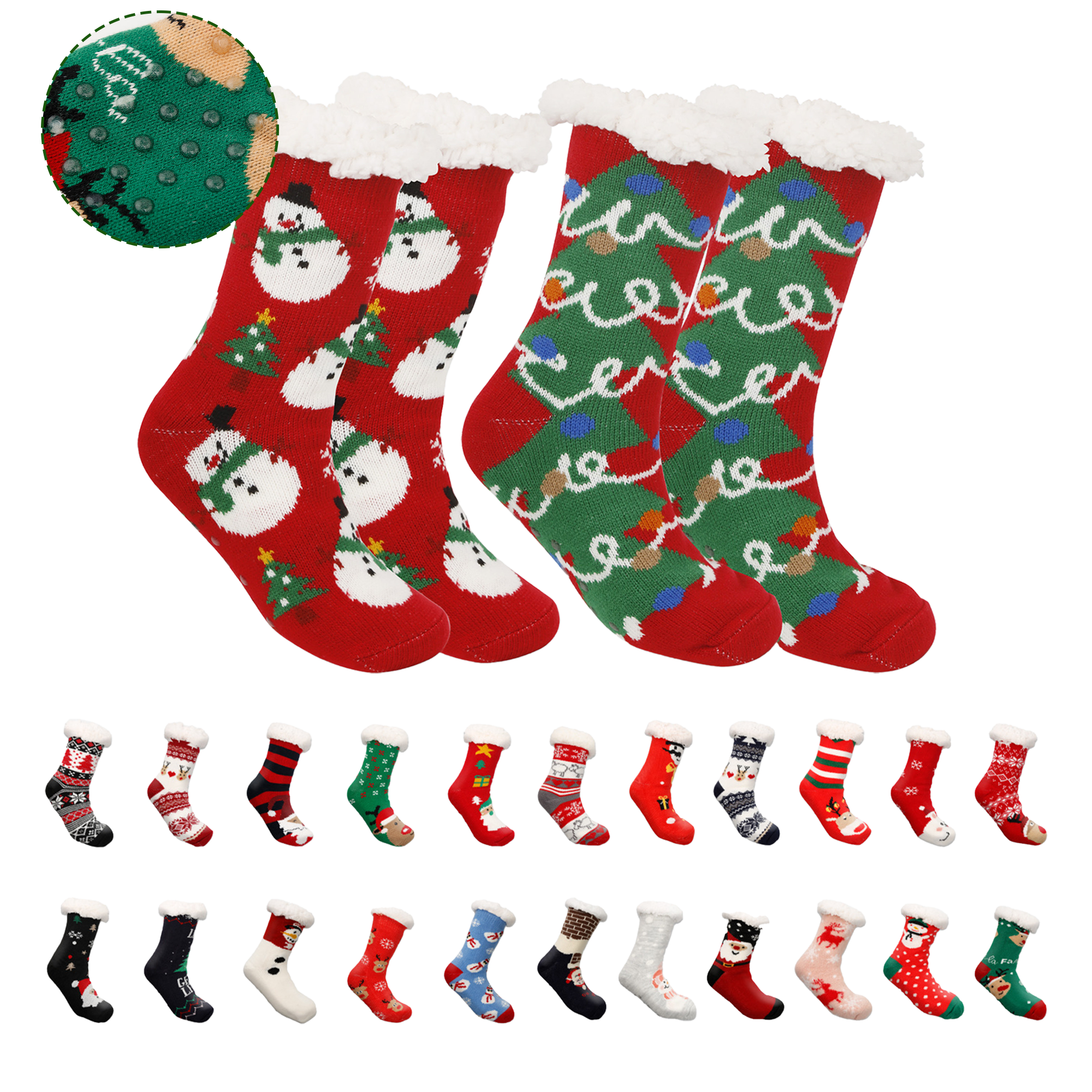 Fuzzy Winter Christmas Slipper Socks 4