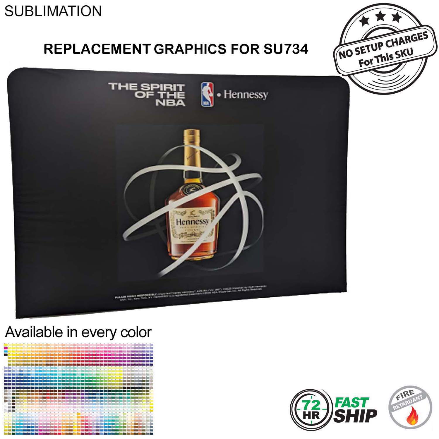 72 Hr Fast Ship - Replacement Graphics Double Sided 10'W x 8'H EuroFit Tension Fabric Slip on cover 5