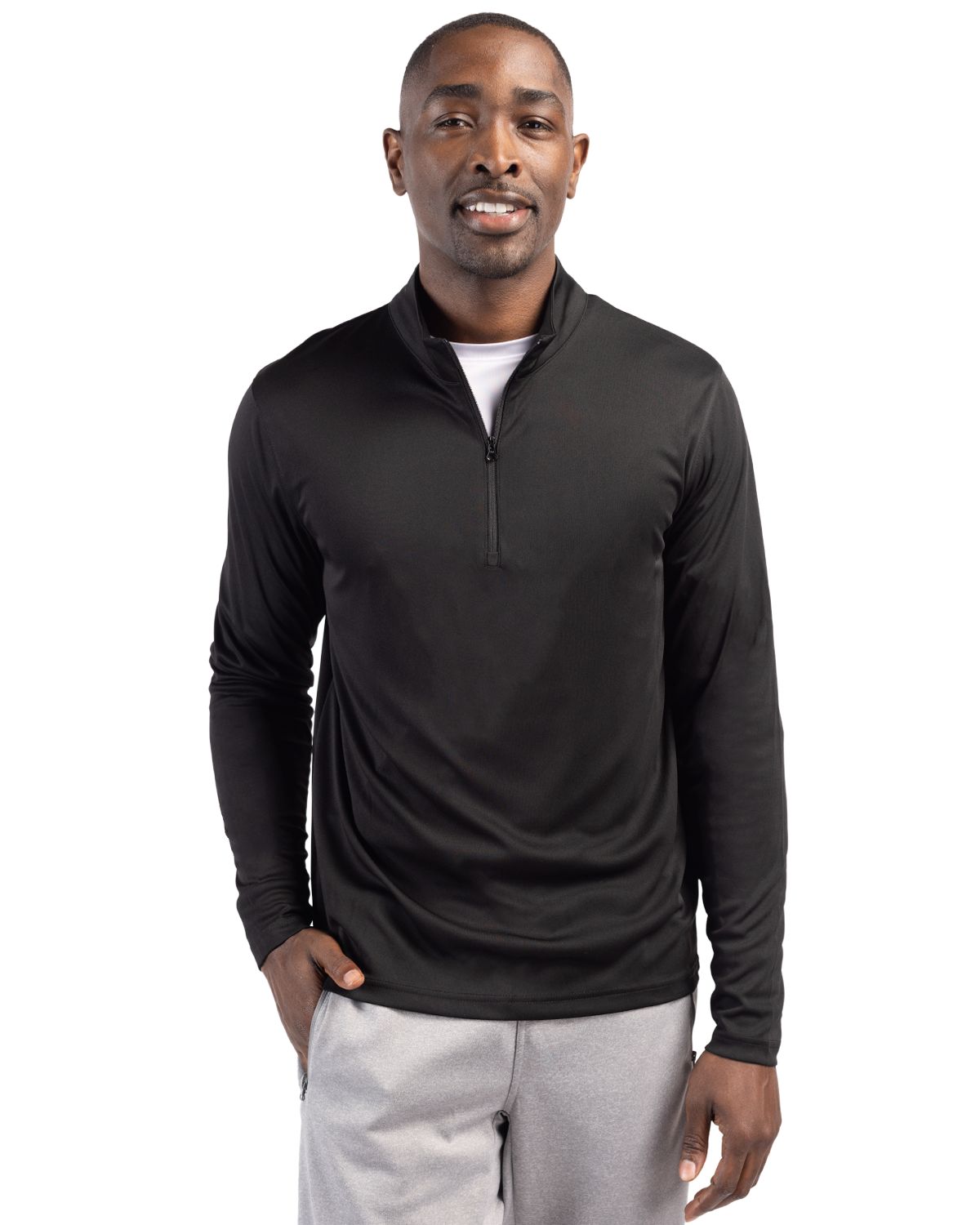 Clique Spin Solution-dyed Performance Interlock Mens Half Zip