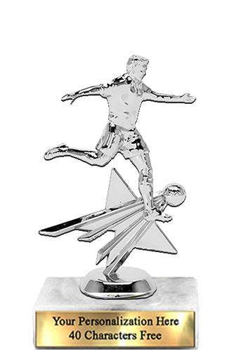 Trophy: 7", 2x3 white marble base, Star Figure Soc