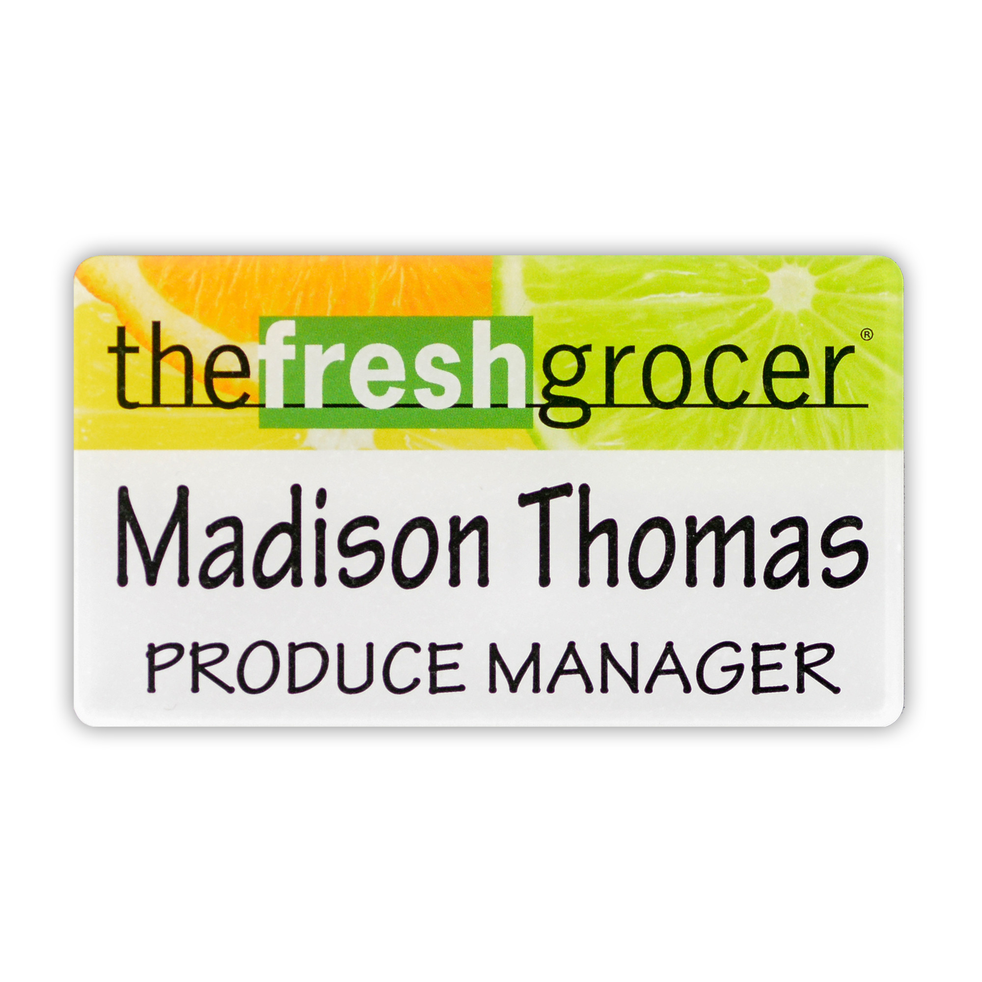 USA Made Acrylic Name Badge (11-15 Sq. Inches)