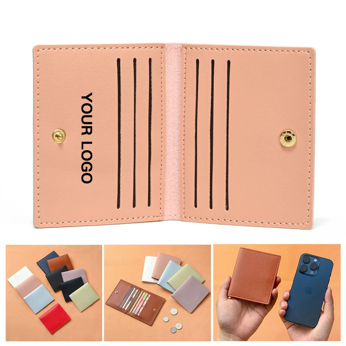 Slim PU Leather Wallet for Credit and ID Cards
