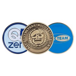 2" Brass Challenge Coin (4 Colors on Both Sides)