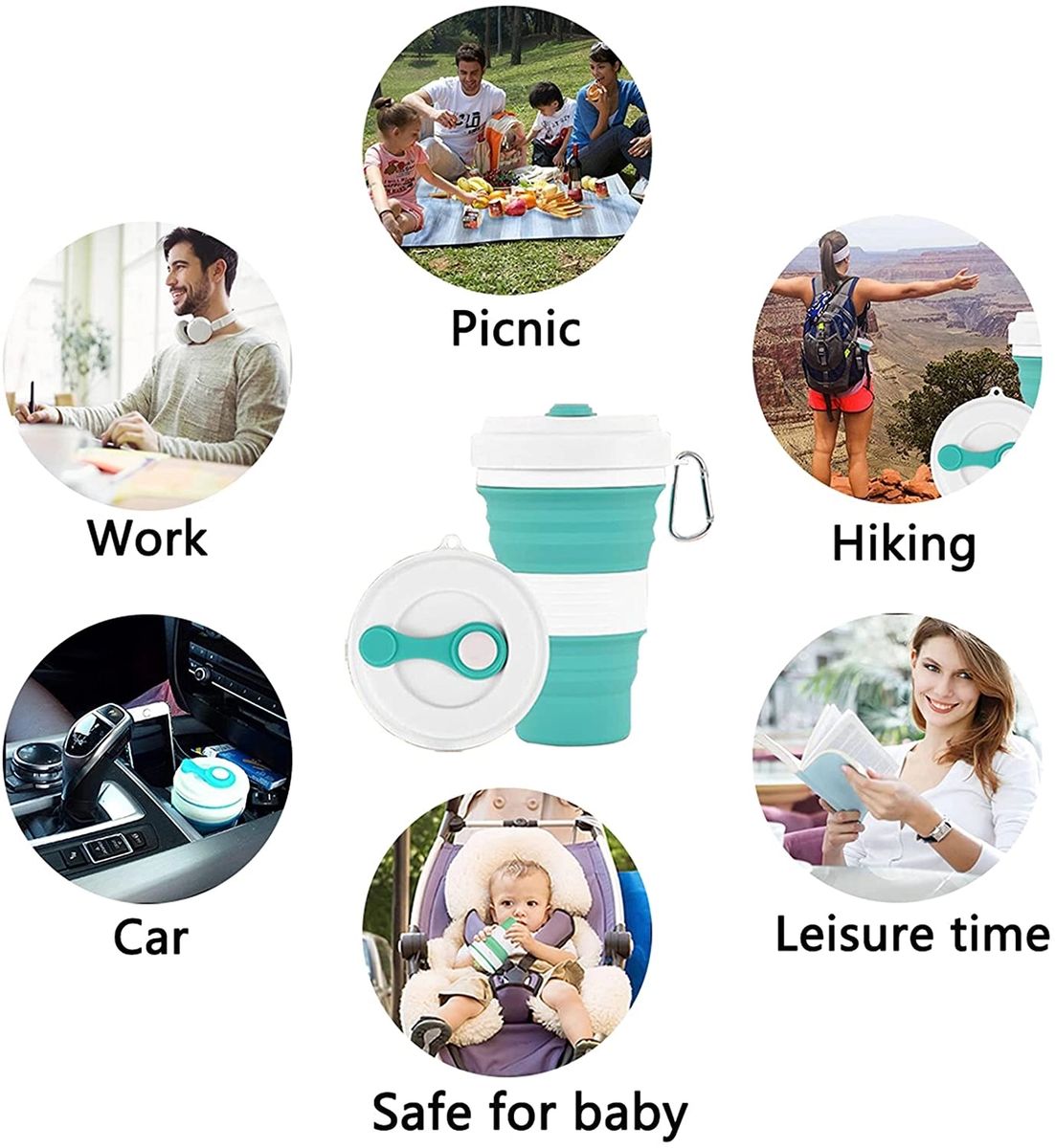 13 Oz. Silicone Foldable Coffee Cup