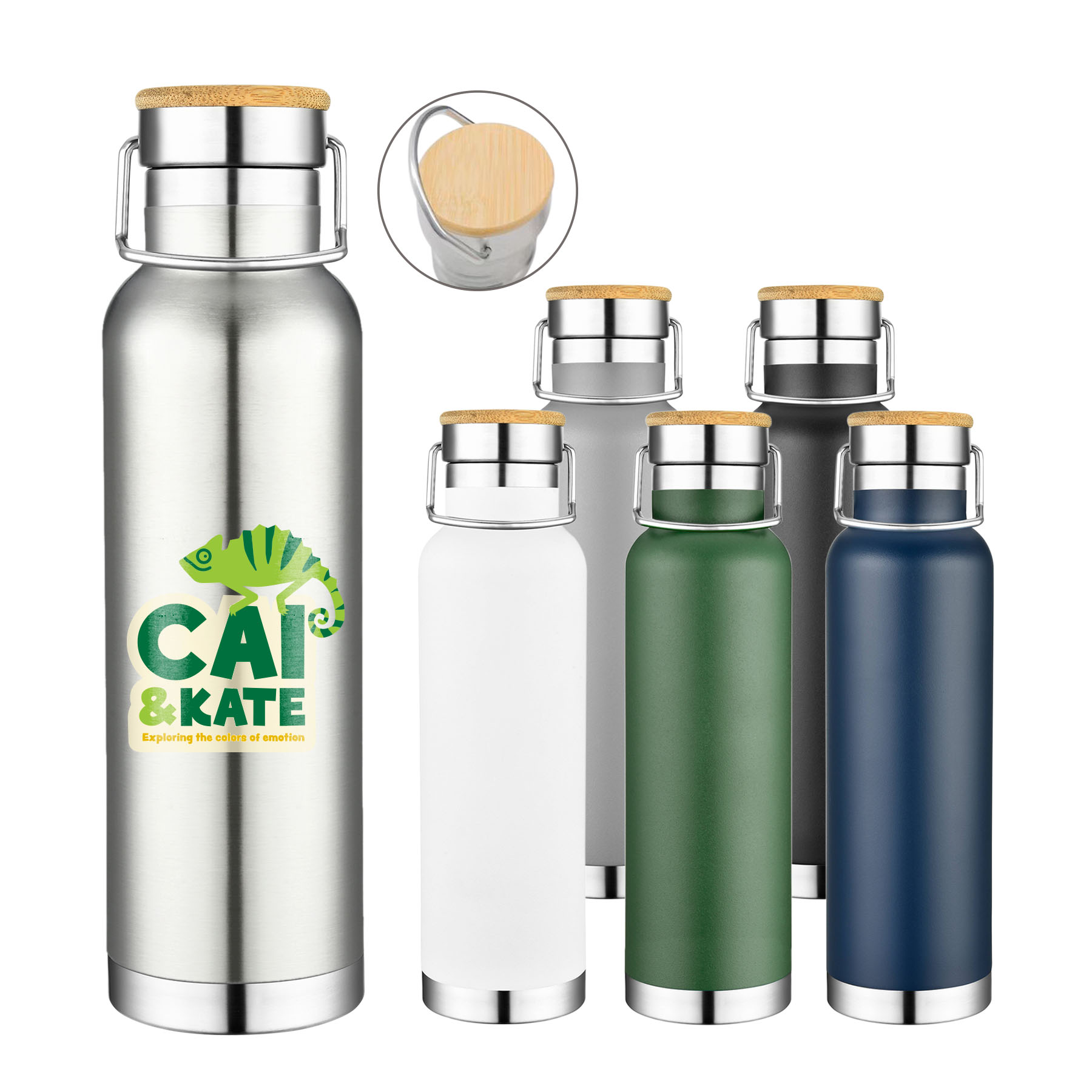 20oz. Double Wall SS Vacuum Tumbler with bamboo lid 18