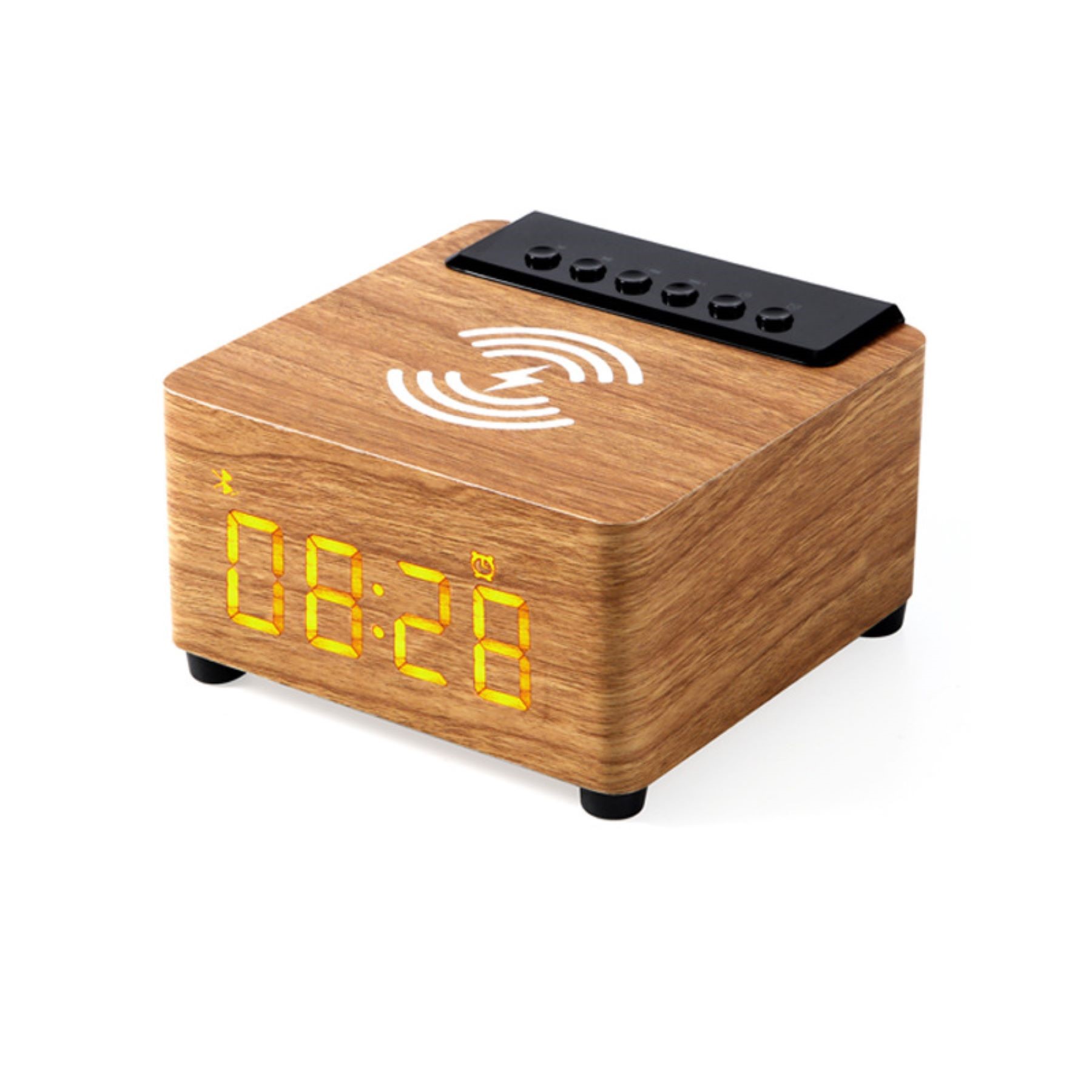 Wood-Crafted Bluetooth Speaker & Wireless Charger & Clock