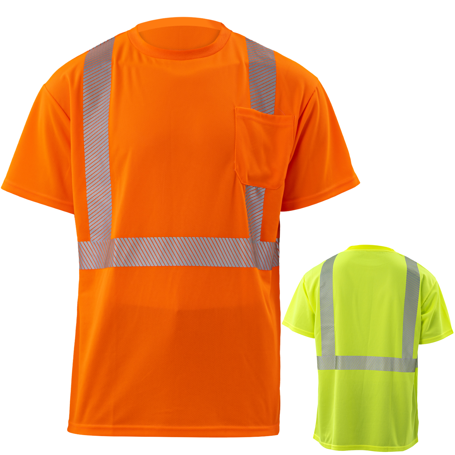 3.8 oz. Polyester Class 2 Segmented Tape Safety T-Shirt with Pocket