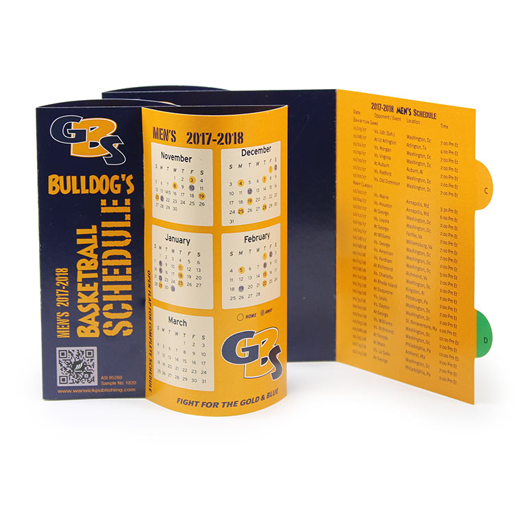 Sports schedule table tent