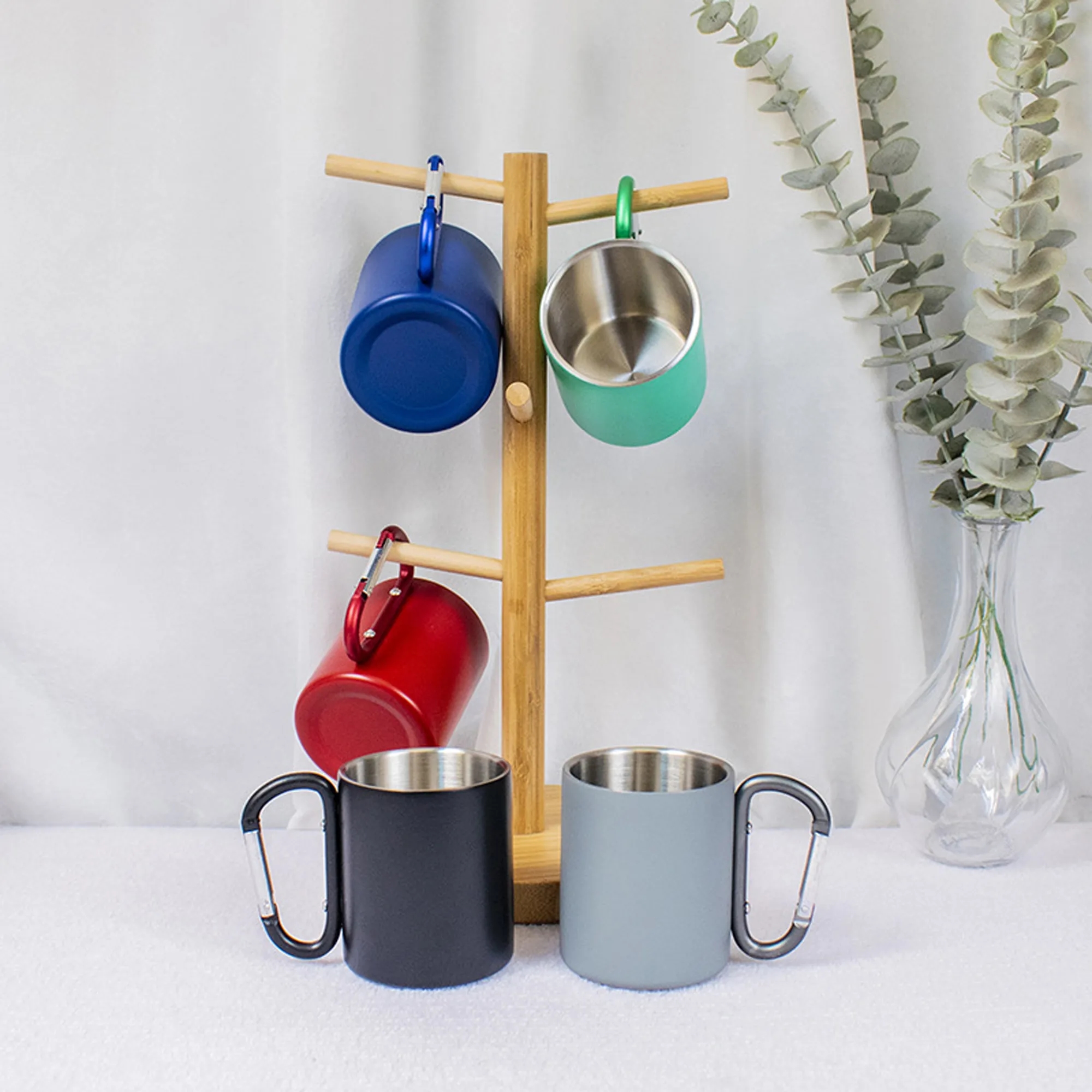 7.5oz Outdoor Cup Camping Mug With Mountaineering Buckle MOQ 11