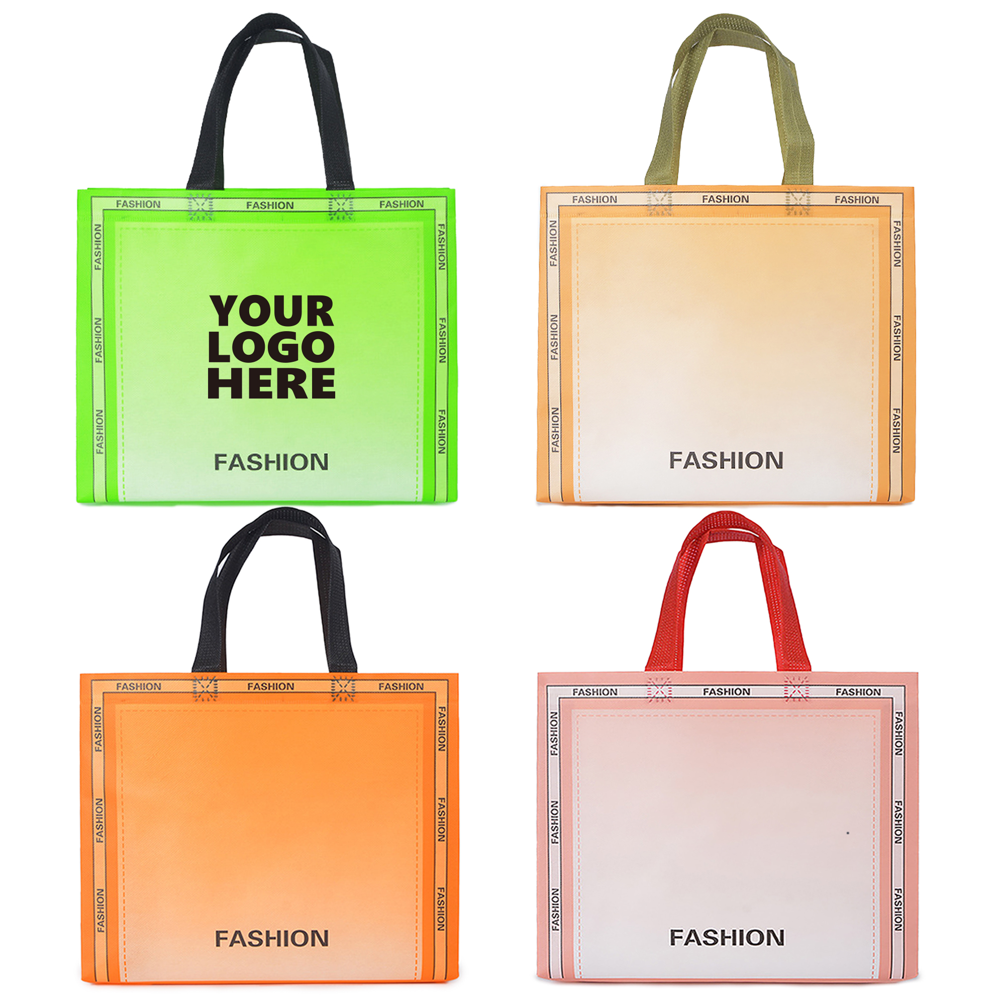 Gradient Color Non-Woven Grocery Tote Gift Bag