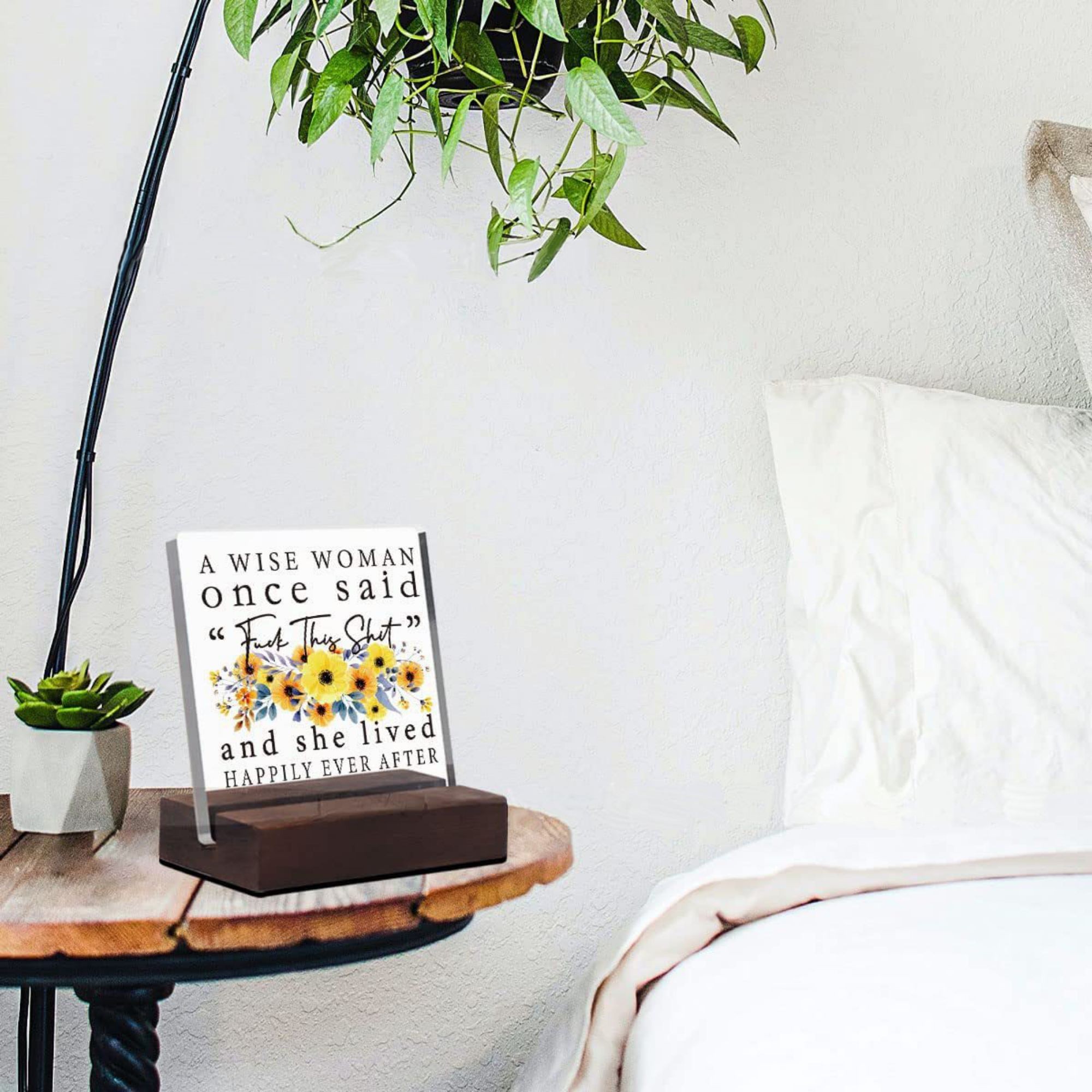 Clear Desk Decorative Sign For Home & Office Customizable 7