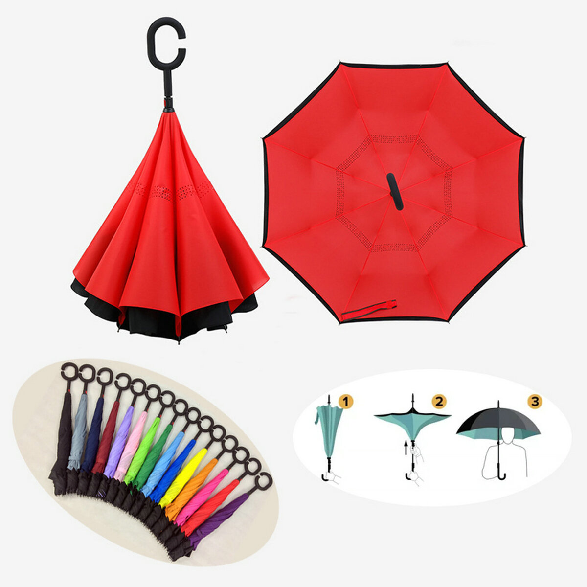 48" Arc Two-Tone Inversion Umbrella