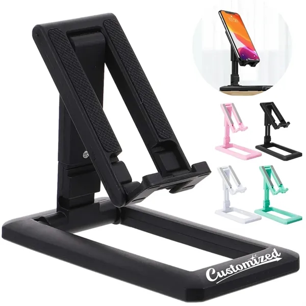 Custom Foldable Multi-Angle Phone and Tablet Stand — Mobile Device Desk Accessory