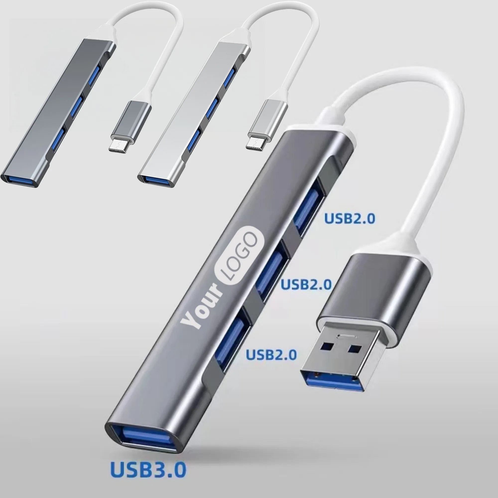Custom Logo 4-In-1 Docking Station Hub USB Interface 4