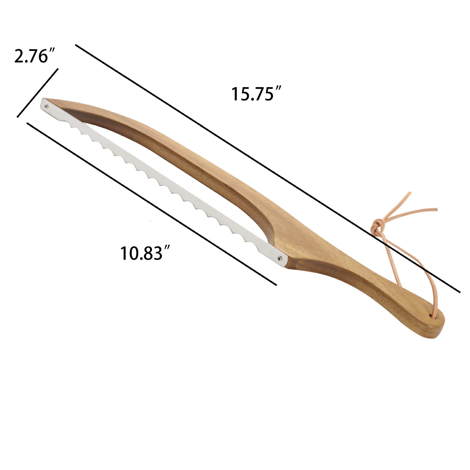 Wooden Bow Bread Knife With Bag 6