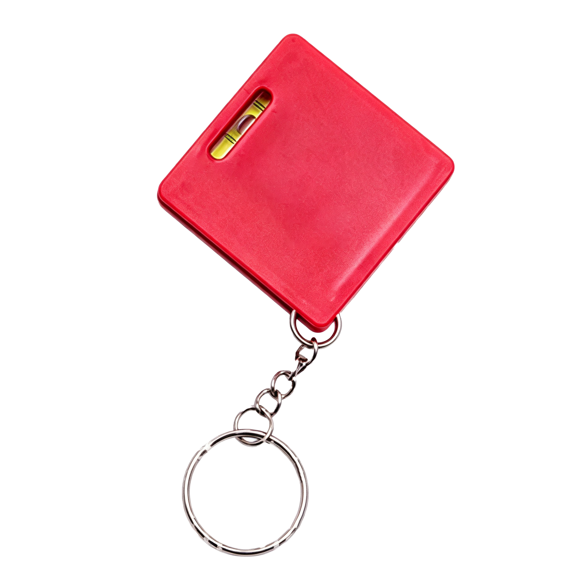 Retractable Square Tape Measure Keychain With Level 5