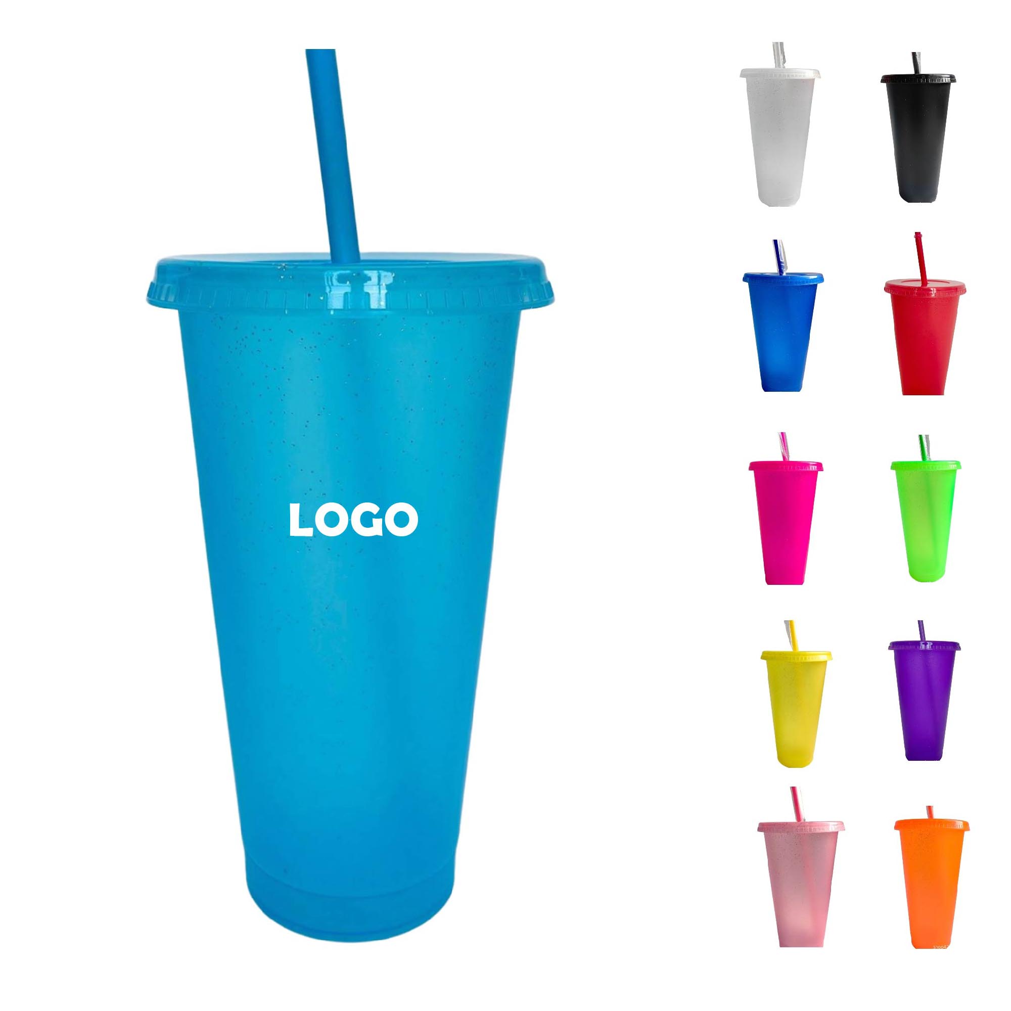 MOQ 30 pcs Straw Cup PP Plastic Summer Drinkware 4