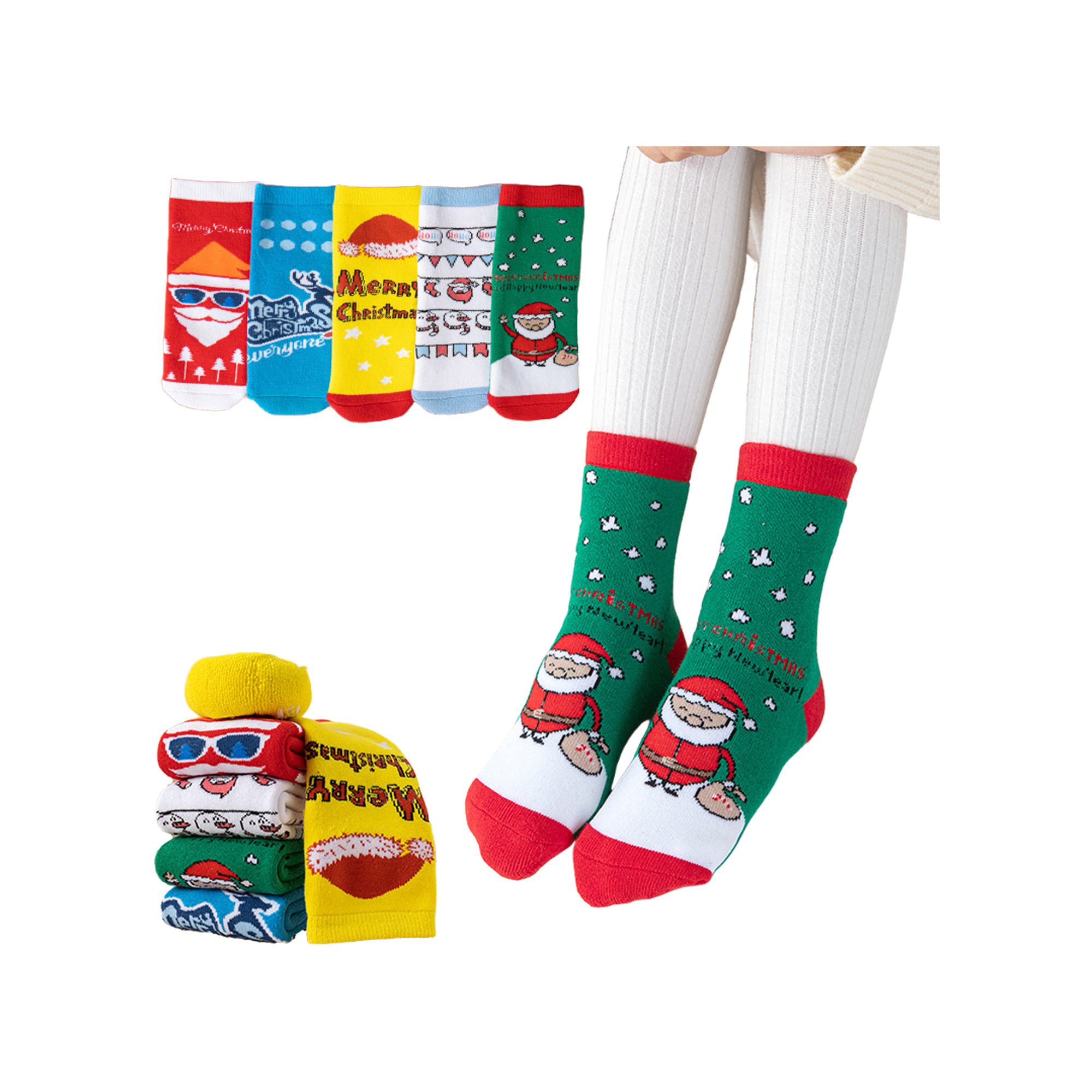 Cotton Children's Warm Christmas Socks 22