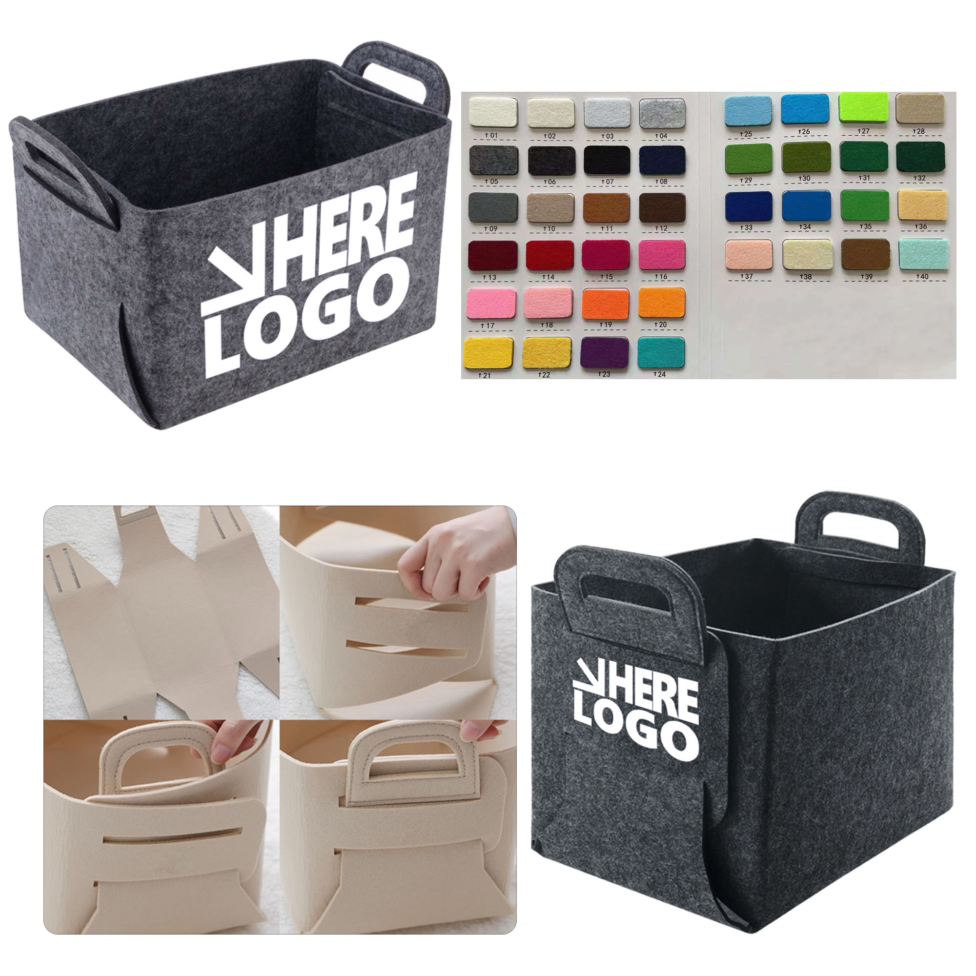 Foldable Felt Storage Basket